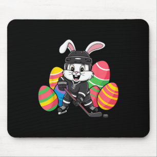 Tapis De Souris Lapin de hockey de Pâques – Conception amusante de