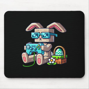 Tapis De Souris Lapin de joueur pixel de Pâques pour enfants adole
