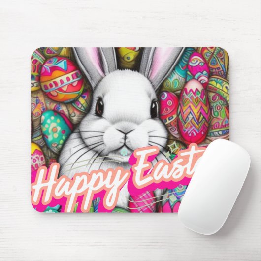 Tapis De Souris Lapin de Pâques (Avec souris)