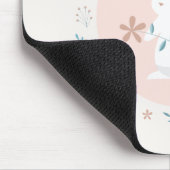 Tapis De Souris Lapin de Pâques floral simple | Mousepad (Coin)