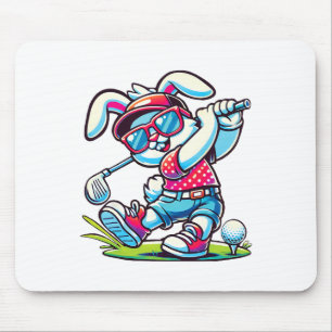 Tapis De Souris Lapin de Pâques joyeux amateurs de golf sports gar