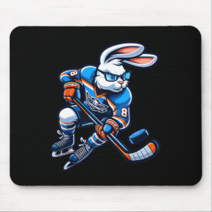 Tapis De Souris Lapin de Pâques joyeux Hockey Lapin Hommes Femmes