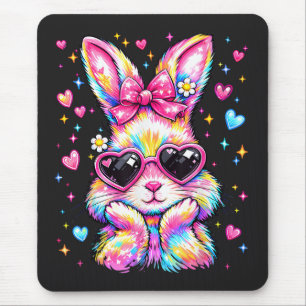 Tapis De Souris Lapin de Pâques mignon et coquet tie dye