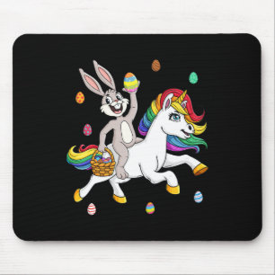 Tapis De Souris Lapin De Pâques Monter Une Unicorne Mignonne Fille