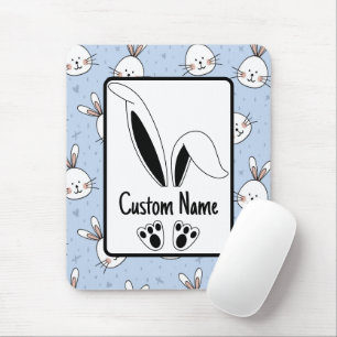 Tapis De Souris Lapin de Pâques personnalisé avec un nom mignon