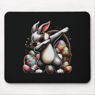 Tapis De Souris Lapin de Pâques qui Dabbing Cadeau d'oeuf de Pâque