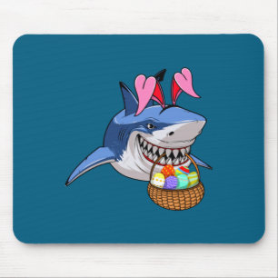 Tapis De Souris Lapin de Pâques Requin Joyeux de Pâques Avec Panie