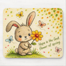 Tapis de souris Lapin de printemps