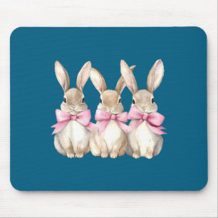 Tapis De Souris Lapin drôle Coquette Arc Amoureux de lapins Pâques