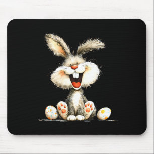 Tapis De Souris Lapin drôle et duveteux avec fourrure sauvage, art