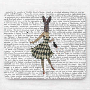 Tapis De Souris Lapin en robe blanche noire