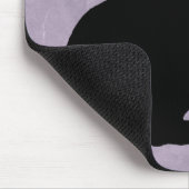 Tapis De Souris Lapin en silhouette noir assis sur marbré violet (Coin)