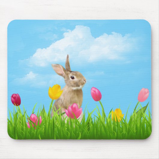 Tapis De Souris Lapin en Tulipes (Devant)