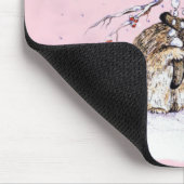 Tapis De Souris Lapin et Oiseaux de Neige (Coin)