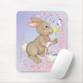 Tapis De Souris Lapin et panier de Pâques (Avec souris)