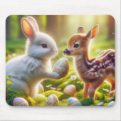 Tapis De Souris Lapin et Pauvreté avec oeufs de Pâques (Devant)