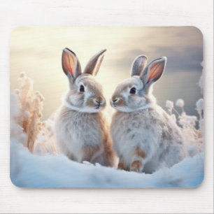 Tapis De Souris Lapin Lapin Animal Faune Wilderness Coloré