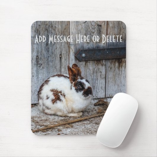 Tapis De Souris Lapin lapin Brown et blanc sur la ferme (Avec souris)