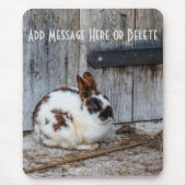Tapis De Souris Lapin lapin Brown et blanc sur la ferme (Devant)