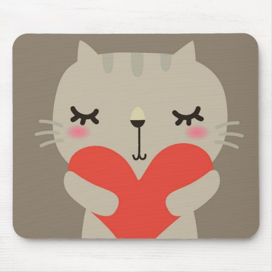 Tapis De Souris Lapin mignon avec amour (Devant)