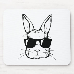 Tapis De Souris Lapin Mignon Tie-Dye Fille Lunettes Visage Joyeuse