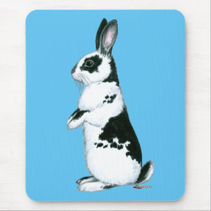 Tapis De Souris Lapin : Noir et Blanc