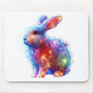Tapis De Souris Lapin Prisme Glissant - Ethereal Néon animal léger