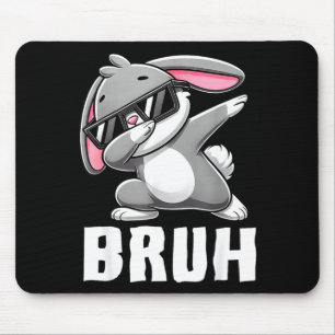 Tapis De Souris Lapin qui fait le dab bruh mème jour de Pâques dab