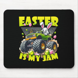 Tapis De Souris Lapin Rétro Pâques Est Mon Jam Monster Truck Tout-