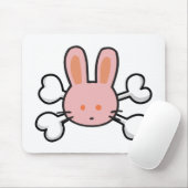 Tapis De Souris lapin rose Crâne et os croisés (Avec souris)