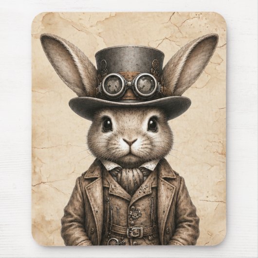 Tapis De Souris Lapin Steampunk (Devant)