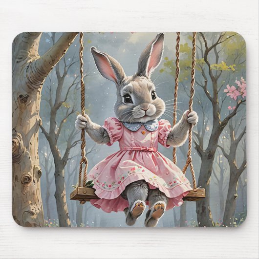 Tapis De Souris Lapin sur une aile (Devant)