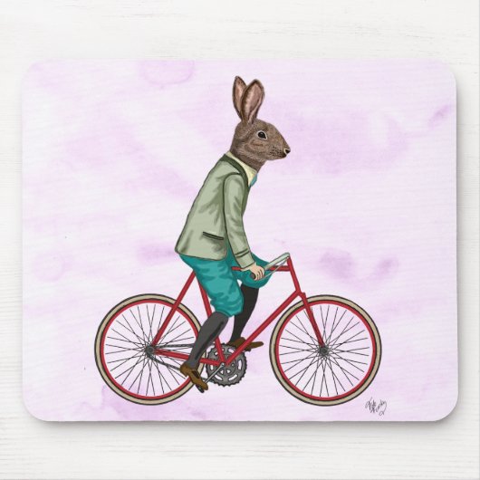 Tapis De Souris Lapin Sur Vélo 3 (Devant)