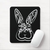 Tapis De Souris Lapin tribal noir et blanc (Avec souris)