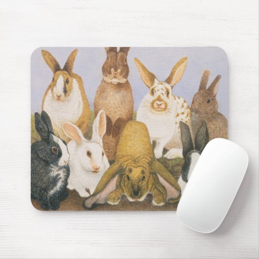 Tapis De Souris Lapins chanceux (Avec souris)
