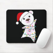 Tapis De Souris Lar Bear Christmas Santa Claus Lights Lar Bears (Avec souris)