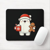 Tapis De Souris Lar Bear Santa Hat Christmas Holiday Xmas Coffee C (Avec souris)