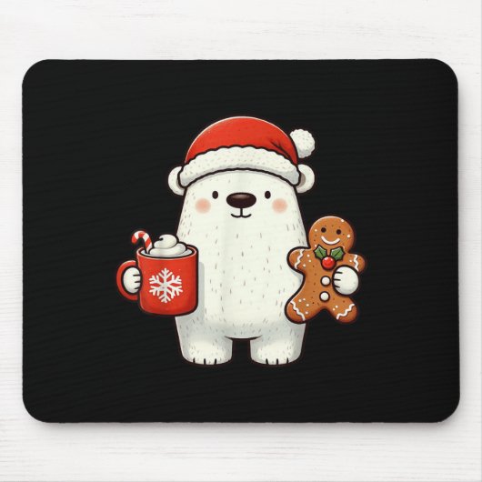 Tapis De Souris Lar Bear Santa Hat Christmas Holiday Xmas Coffee C (Devant)