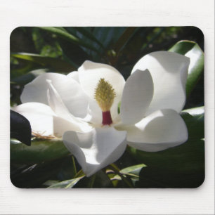 Tapis De Souris l'arbre de fleur de magnolia fleurit le mousepad
