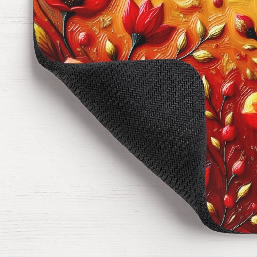 Tapis De Souris LARISSA ~ FLEURS ROUGES ~ Mousepad (Coin)