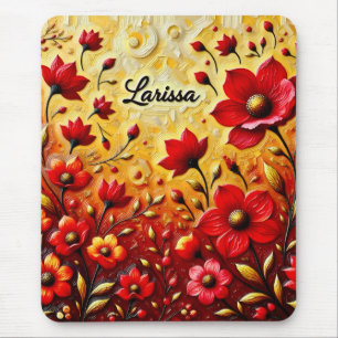 Tapis De Souris LARISSA ~ FLEURS ROUGES ~ Mousepad