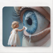 Tapis De Souris Larmes d'enfant essuyant d'un grand oeil (Devant)