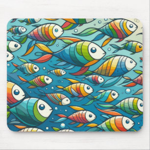 Tapis De Souris L'art coloré du poisson sous-marin