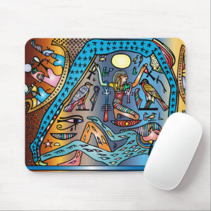 Tapis De Souris L'art de l'Égypte ancienne Dieu Geb soutient Nut d