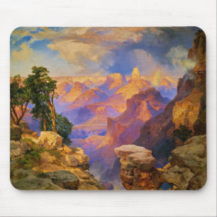 Tapis De Souris l'art de Thomas Moran, Grand Canyon avec arc-en-ci