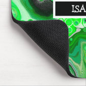 Tapis De Souris L'art numérique vert en marbre fluide   (Coin)