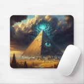 Tapis De Souris L'art pyramidal bleu mystique (Avec souris)