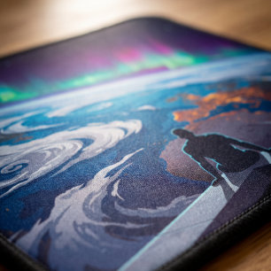 Tapis De Souris L'art surréaliste inspirant surplombant le monde
