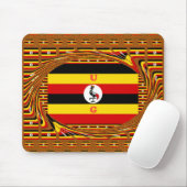 Tapis De Souris L'Art Vibrant Ouganda Inspiré Du Drapeau (Avec souris)