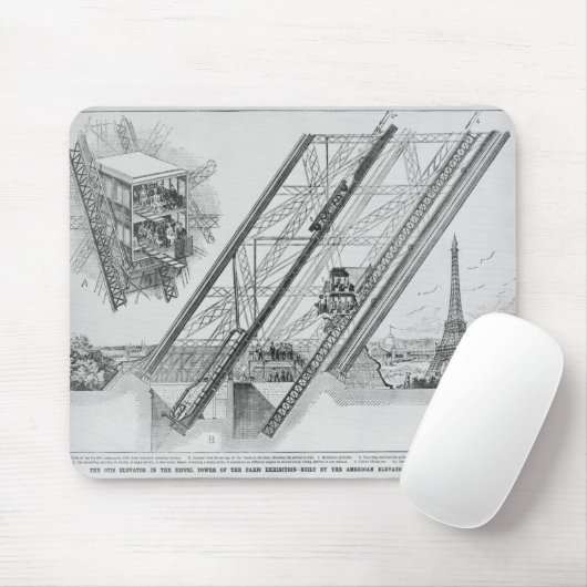 Tapis De Souris L'ascenseur d'Otis dans Tour Eiffel (Avec souris)